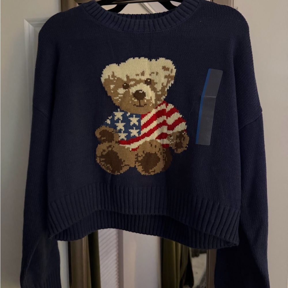 Target Grayson threads Navy Sweater with Teddy Bear Design - Picture 4 of 4